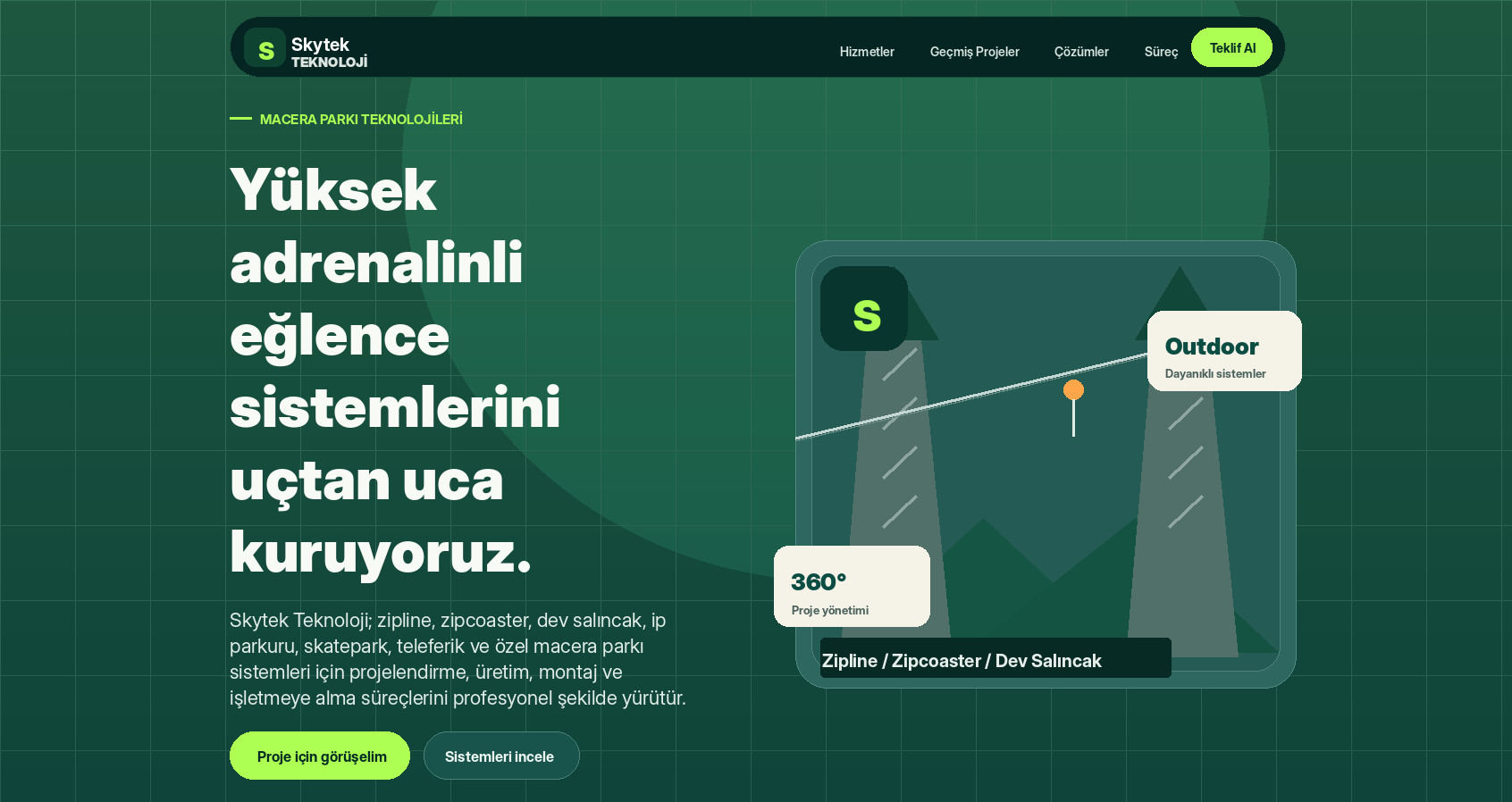 Skytek Teknoloji ana sayfa ekran görüntüsü